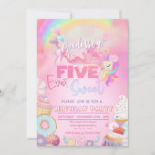 Invitation five ever Sweet Girl 5th Birthday  (Devant)