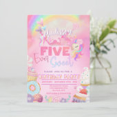 Invitation five ever Sweet Girl 5th Birthday  (Debout devant)