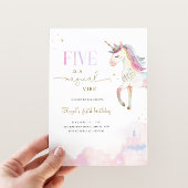 Invitation Five Is A Magical Vibe Unicorn Birthday Party