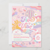 Invitation Five Is A Vibe Disco Rainbow Sun 5th Birthday (Devant)