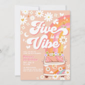 Invitation Five is A Vibe Girl Peach Super 5e anniversaire (Devant)
