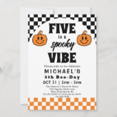 Invitation Five Is A Vibe Retro Halloween 5e anniversaire fêt (Devant)