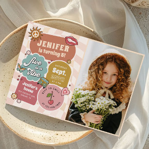 Invitation Five Is A Vibe Super Daisy 5th Birthday Photo