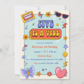 Invitation Five is A Vibe Super Hippie 5e fête d'anniversaire (Devant)