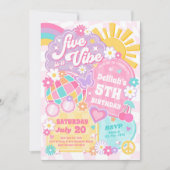 Invitation Five Is A Vibe Super Rainbow 5e fête d'anniversair (Devant)
