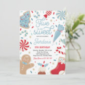 Invitation Five Is So Sweet Christmas Cookie Anniversaire fêt (Debout devant)