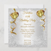 Invitation Flacon de neige au champagne Gold Ballot (Dos)