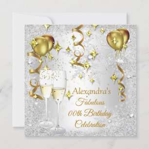 Invitation Flacon de neige au champagne Gold Ballot