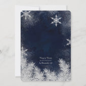 Invitation Flacon de neige bleu argenté entreprise hiver merv (Dos)