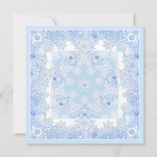 Invitation Flacon de neige bleu glace (Devant)