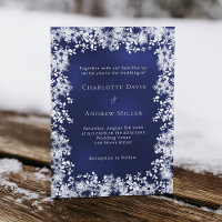 Flacon de neige bleu marine mariage d'hiver