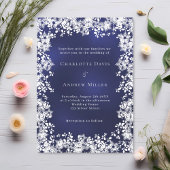Invitation Flacon de neige bleu marine mariage d'hiver