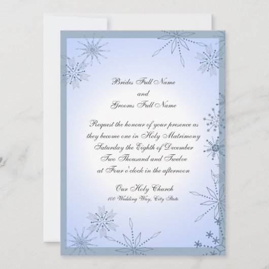 Invitation Flacon de neige - Hiver Ice bleu (Devant)