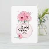 Invitation Flacon de parfum de douches de mariée avec des fle (Debout devant)