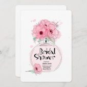 Invitation Flacon de parfum Mariage avec des fleurs (Devant / Derrière)