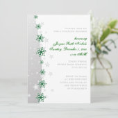 Invitation Flacon gris argent vert mariage couples douche (Debout devant)