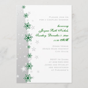 Invitation Flacon gris argent vert mariage couples douche