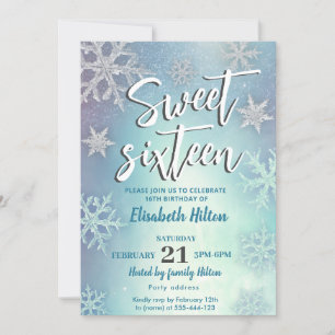 Invitation Flacons de neige frais d'hiver moderne 16