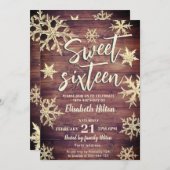 Invitation Flacons de neige frais d'hiver moderne 16 (Devant / Derrière)