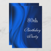 Invitation Flacons Doux De Bleu 80e Anniversaire (Devant / Derrière)