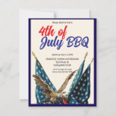 Invitation Flag and Eagle 4th of July BBQ Party (Devant)