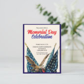 Invitation Flag and Eagle Patriotic Memorial Day Party (Debout devant)