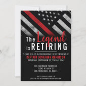 Invitation Flaman mince Red Line Drapeau Pompier retraite (Devant)