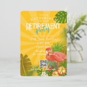 Invitation Flamant Floride Tropical Jaune Retraite (Debout devant)