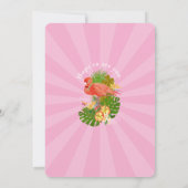 Invitation Flamant Floride Tropical Rose Retraite (Dos)