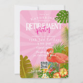 Invitation Flamant Floride Tropical Rose Retraite (Devant)