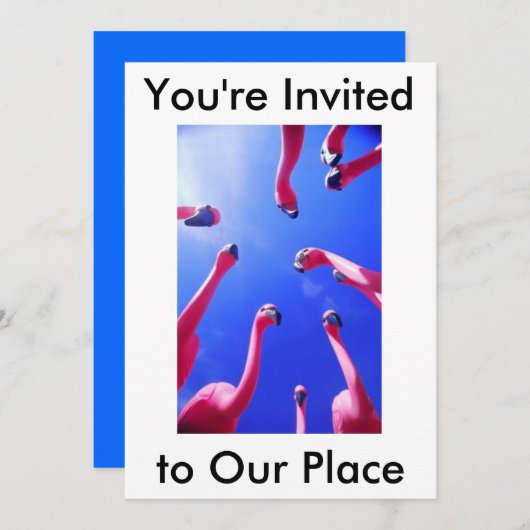 Invitation Flamant rose (Devant / Derrière)