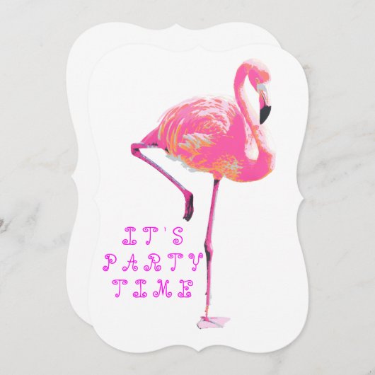Invitation Flamant rose (Devant / Derrière)
