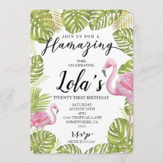 INVITATION Flamant rose