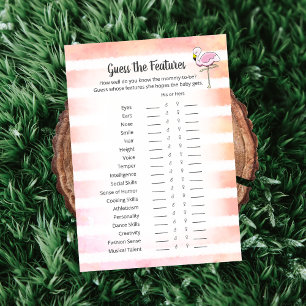 Invitation Flamant rose à rayures de corail Guess Caractérist