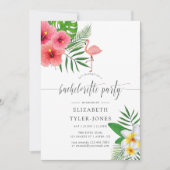 Invitation Flamant rose Aloha Luau Bachelorette Party (Devant)