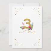 Invitation Flamant rose Aloha Troisième 3ème 3 Anniversaire I (Dos)