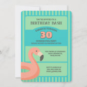 Invitation Flamant rose amusant Flotte Tropical Summer Annive (Devant)