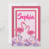 Invitation Flamant rose anniversaire (Devant)