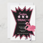 Invitation Flamant rose anniversaire (Devant)
