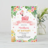 Invitation Flamant rose Anniversaire Anniversaire Fête Annive (Debout devant)