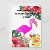 Invitation Flamant rose Anniversaire Invitation, mignonne Inv (Dos)