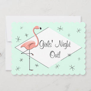 Invitation Flamant rose Aqua Diamond Girls' Night Out!