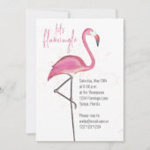 Invitation Flamant Rose Aquarelle Flamingle Flamant Rose Mign (Devant)
