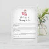 Invitation Flamant rose Argent Ballerina Conseils pour maman (Debout devant)
