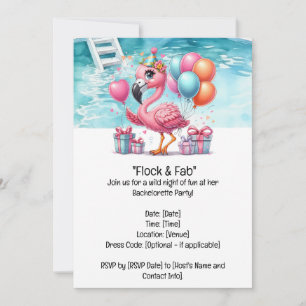 Invitation Flamant rose Bachelorette