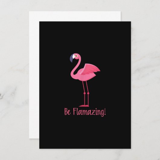 Invitation Flamant rose Be Flamazing (Devant / Derrière)