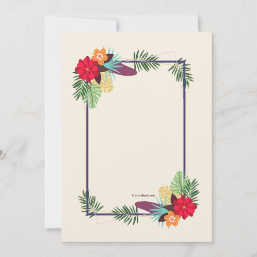 Invitation Flamant rose Cadre (Dos)