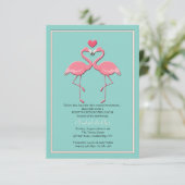 Invitation Flamant rose Couple (Debout devant)