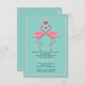 Invitation Flamant rose Couple (Devant / Derrière)