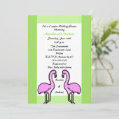 Invitation Flamant rose Couple Couple Wedding shower Invitati (Debout devant)